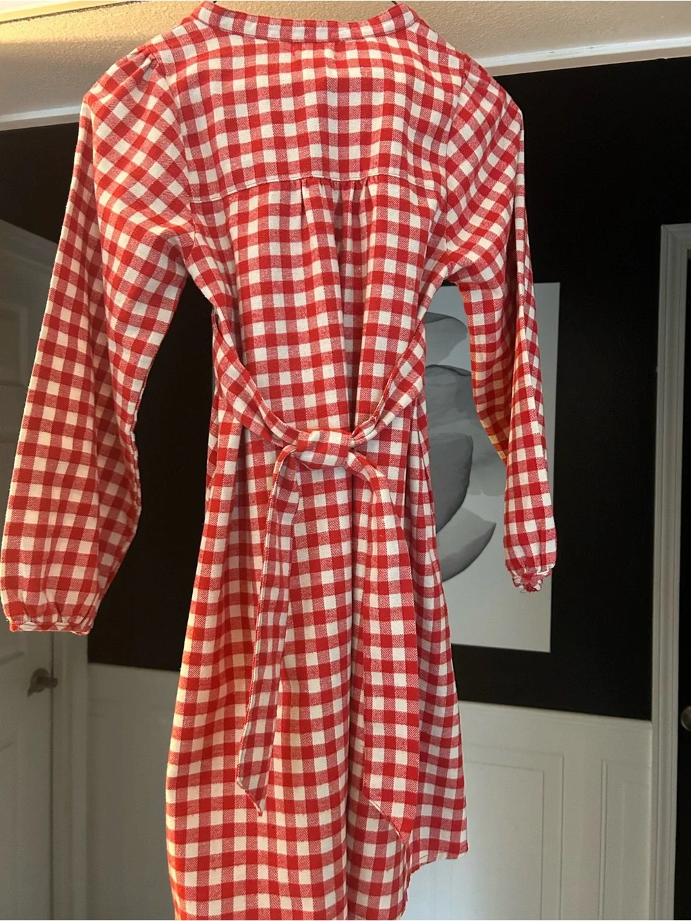 Pink Chicken Red and White Gingham Girls Dress